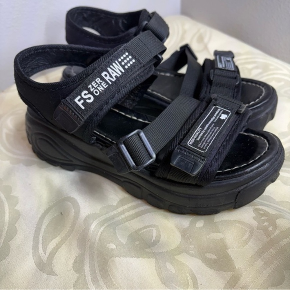Black Women's thick wedge platform Sandals